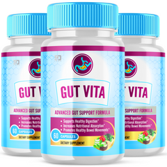 (3 Pack) Gut Vita, Gut Vita Digestion & Gut Health Probiotic (180 Capsules)