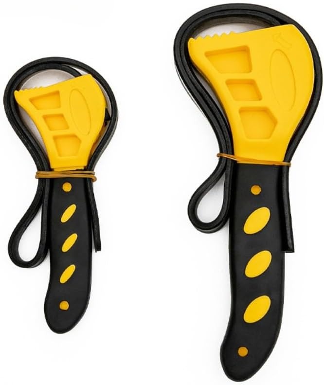 2 PCS Strap Wrench Set, Adjustable Rubber Strap Wrench