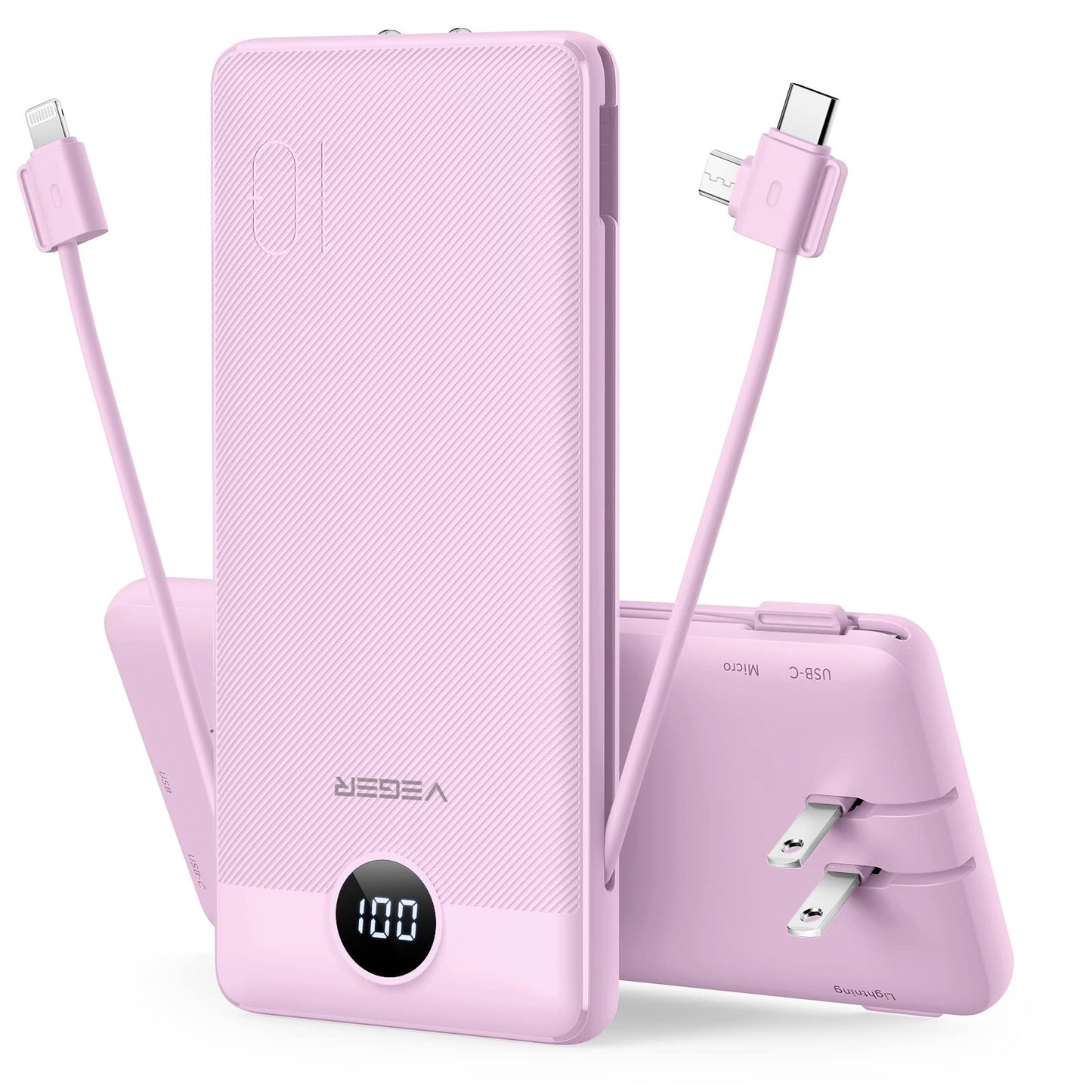 VRURC Portable Charger Power Bank, 10000mAh Travel Essentials Battery Pack