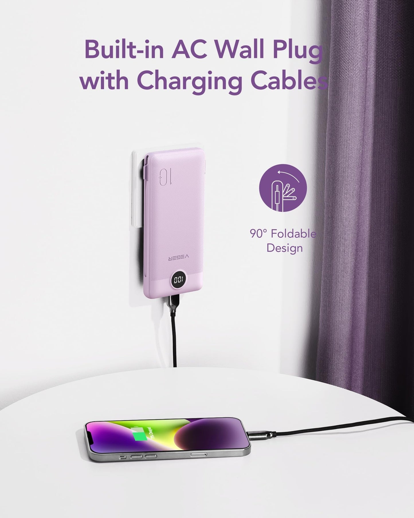 VRURC Portable Charger Power Bank, 10000mAh Travel Essentials Battery Pack
