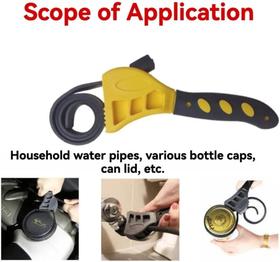 2 PCS Strap Wrench Set, Adjustable Rubber Strap Wrench
