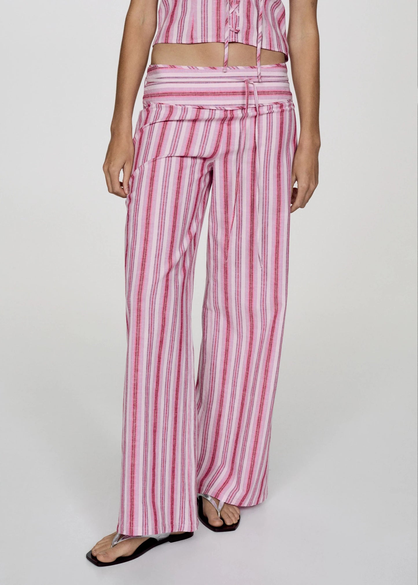 PINK STRIPES PRINTED SET