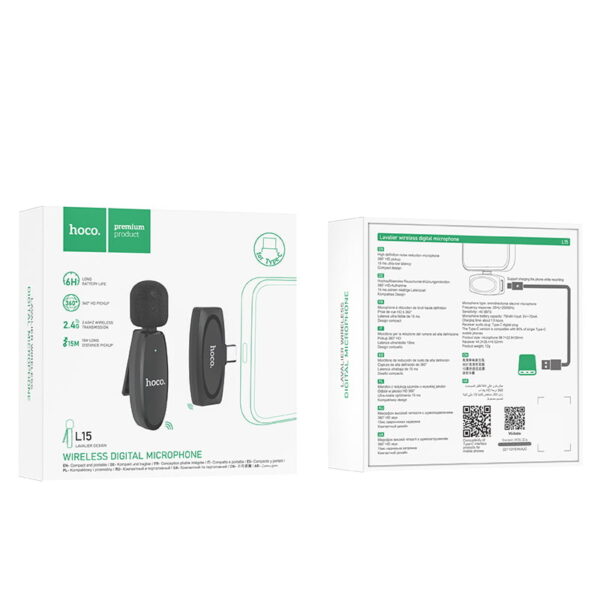 Hoco L15 Type-C Lavalier Wireless Microphone (for Android) - Image 2