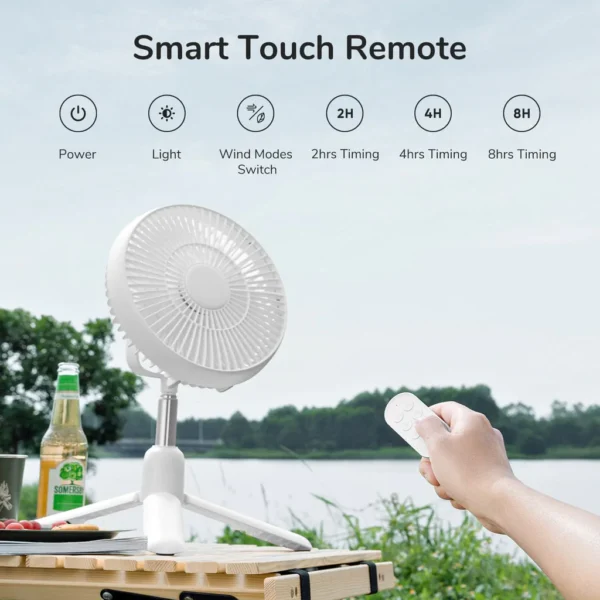 JISULIFE FA37 Rechargeable USB Ceiling Fan with Tripod - Image 2