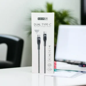 GearUP  CC6015 Type-C to C 60W PD Fast Charging & Data Cable – 1.5m